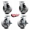 Service Caster 6'' Semi Steel Cast Iron Swivel Caster Set with Bronze Bearings 2 Brakes, 4PK SCC-20S620-SSBZ-2-TLB-2 - alternate 3
